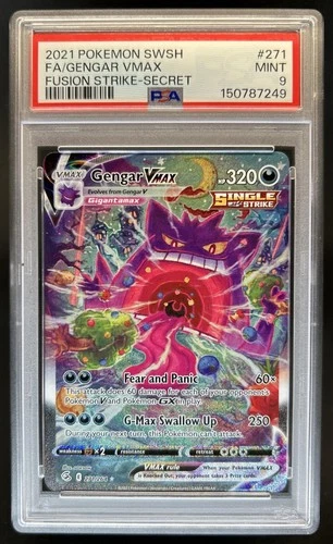 2021 Pokemon SWSH Fusion Strike Gengar VMAX #271/264 PSA 9