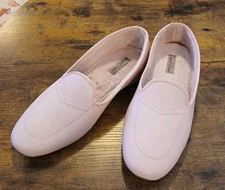 Daniel Green Slippers Pink Leather Upper Faux Fur Slip On Flat Shoes Sz 11W READ