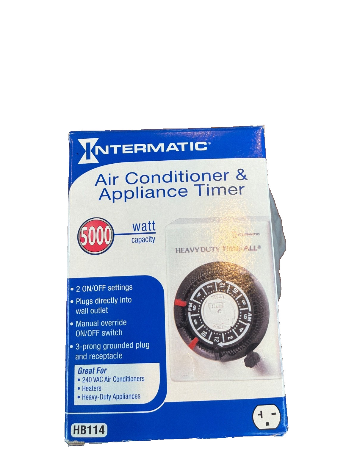 INTERMATIC HB114 Plug-In Timer, 24 hr, White 20XE86