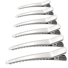 50 Pack 2.36" Silver Metal Alligator Hair Clips Teeth Pins for Women Girls     .