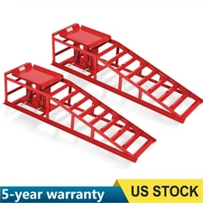 11000lb 2PCS Portable Hydraulic Car/Truck Ramps Lifts, Height Adjust 9.4"-13.34"