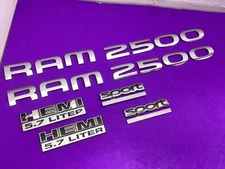 02 - 08 DODGE RAM SPORT HEMI 5.7 Liter 2500 SIDE DOOR EMBLEM LOGO BADGE SET