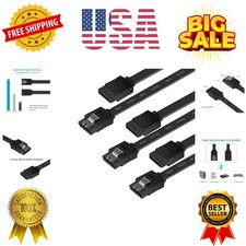 SATA Cable III, 3 Pack SATA Cable III 6Gbps Straight HDD SDD Data Cable with ...