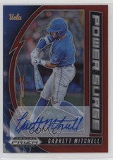 2020 Panini Prizm Draft Picks Power Surge Red 39/50 Garrett Mitchell Auto nd3