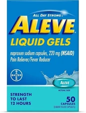Aleve Liquid Gels, Naproxen Sodium for Pain Relief ‐ 50 Count
