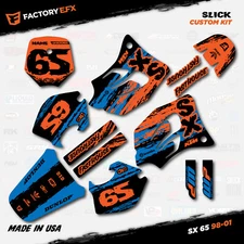 Orange & Blue Slick Racing Graphics Kit fit 98-01 KTM 65sx 65 sx Decal sx65