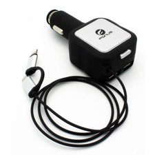 4.8AMP RETRACTABLE RAPID CAR DC CHARGER ADAPTER DUAL USB PORT for VERIZON PHONES
