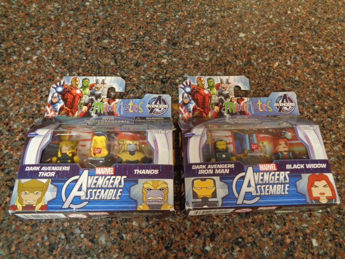 Marvel Minimates Dark Avengers Thor Iron Man Thanos Black Widow Exclusive  New