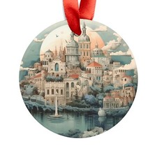 LISBON PORTUGAL City View, Portuguese Travel, Personalized Acrylic Ornament Gift