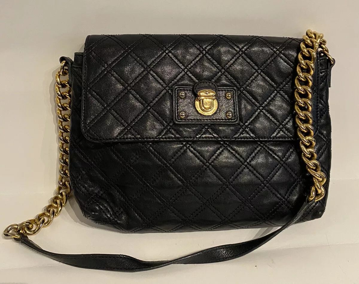 Marc Jacobs Crossbody Bag Women Leather Black Gold