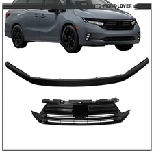 Glossy Black Front Upper Grille Trim Fit For Honda Odyssey 2021-2023 71150THRA50