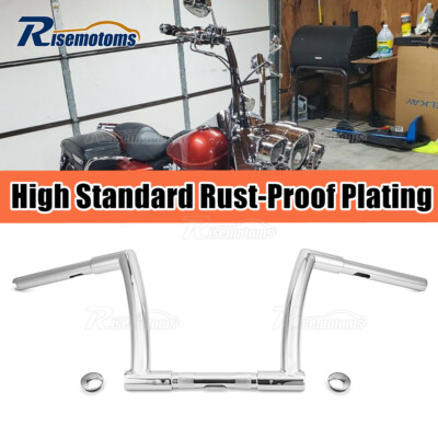Chrome 10'' APE Monkey Bar Z-Bar Handlebars For Harley Dyna Softail Sportster XL