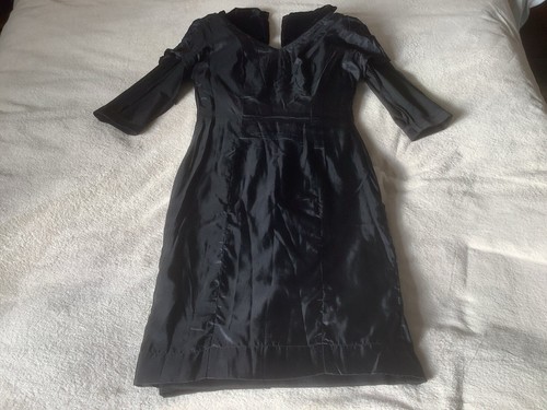 Vintage Clevaline LONDON. ladies’ Black Cocktail/party dress. Estimate Sz 12 - Picture 7 of 18