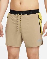 Nike Trail 5" Running Shorts Khaki/Vivid Sulfur/Coconut Milk DV9311-247 Size M