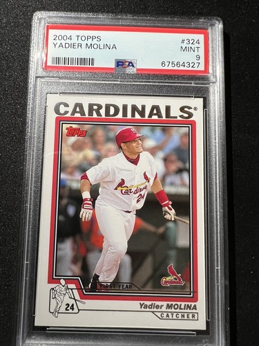 2004 Topps Yadier Molina First Year Rookie Card RC 324 PSA Mint 9 StL 