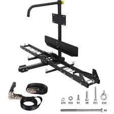 600 LBS Heavy Duty Motorcycle Carrier Dirt Bike Rack Hitch Mount Hauler w/ Ramp