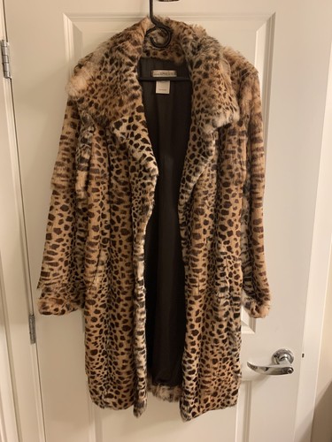 leopard print fur coat