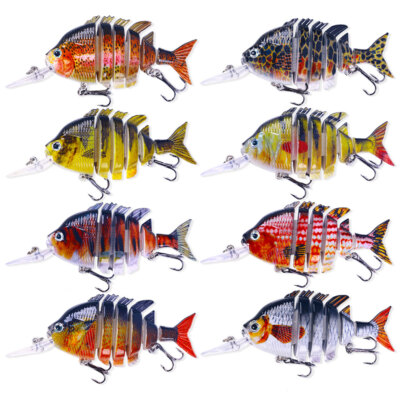 1PC Multi Jointed Fishing Lure Swimbait Minnow Bait Wobblers Crankbait 6 Segment