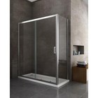 BOX DOCCIA CON PANNELLO FISSO E PORTA SCORREVOLE ANGOLARE 6MM ANTICALCARE CROMO