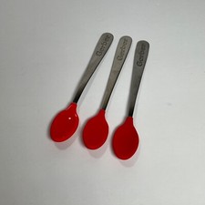 Lot Of 3 Gerber Soft Bite Infant Silicone Tip Spoons Red