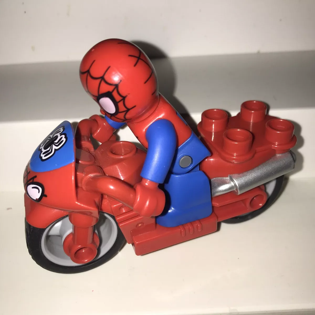 Lego Duplo Figure - Marvel Comics Spider-Man Spiderman With Motorcycle