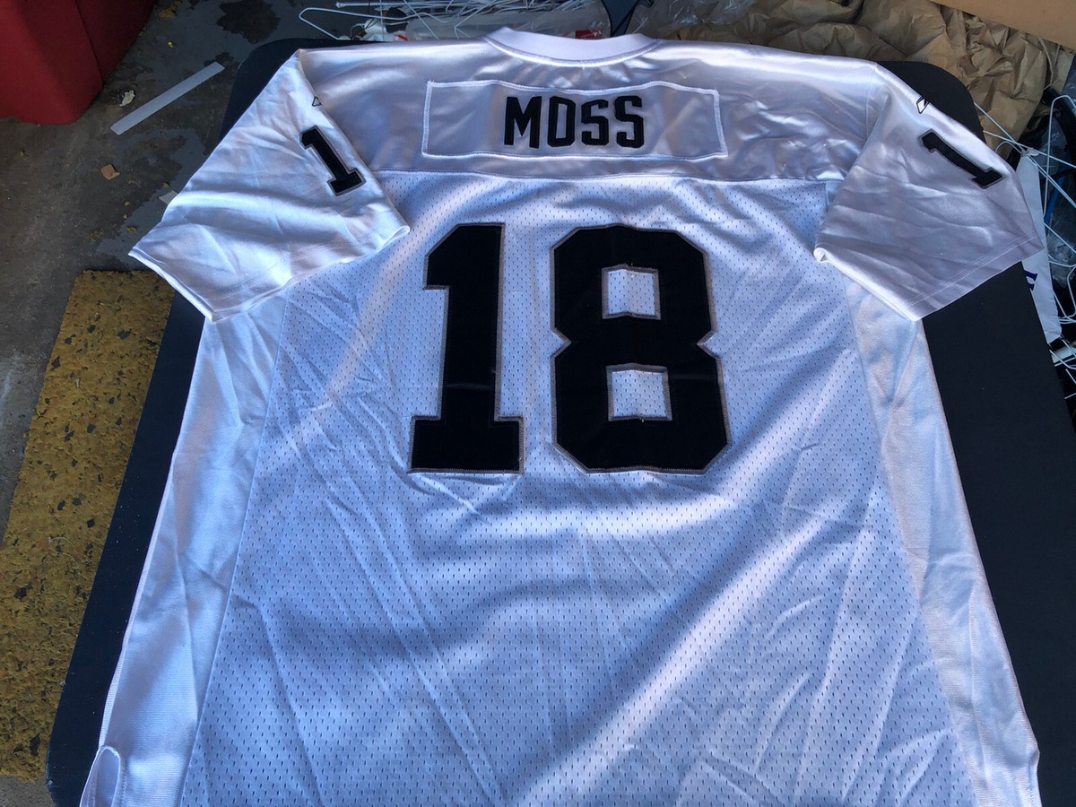 シャツ Reebok Oakland Raiders Randy Moss Jersey NFL Randy Moss 18 Oakland Raiders Reebok Vintage Mesh White