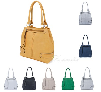 Neu Damen 2 Fächer Tragetasche Hobo Einkaufstasche Mehrfachtasche großer Griff Handtasche 