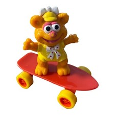 Vintage 1986 Muppet Babies McDonald's Happy Meal Toys Fozzie Bear on Skateboard