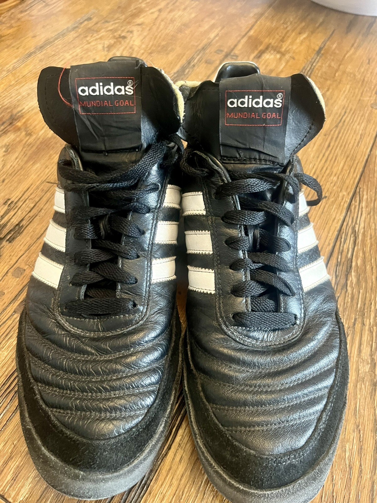 Adidas Mundial Goal Black White Leather Indoor Soccer… Gem