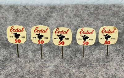 Lot of 5 Erdal Shoe Polish 50th Anniversary Dutch VTG Stick Pin Badge Pins 48980