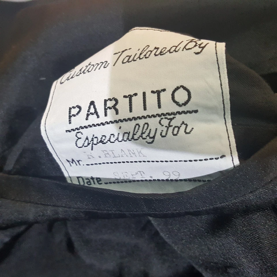 RAYMOND PARTITO Of Philadelphia Bespoke Black Dinner Jacket  One Btn  44 Short - Image 2 of 4