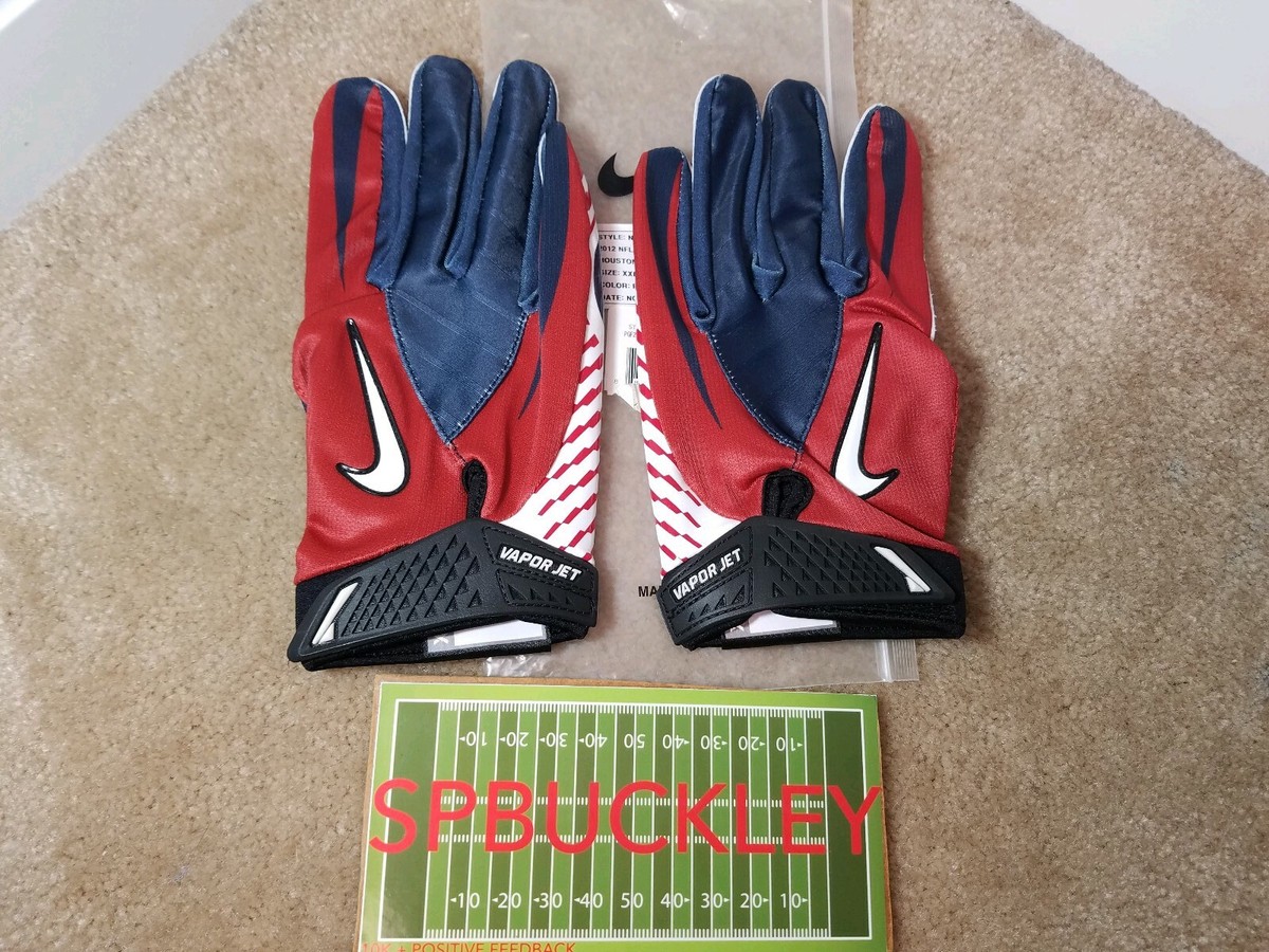NIKE VAPOR JET NFL HOUSTON TEXANS RECEIVERS FOOTBALL GLOVES