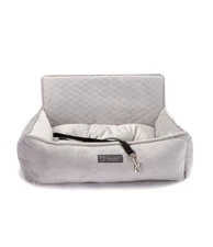 Nandog Pet Gear Large Car Seat Quilted Light Gray