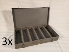  3 Vintage Brumberger Metal Slide Files Coin Collection 150 Slot Brooklyn USA