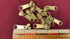 10 Sliders Pulls YKK Solid Brass Metal Slider Size 5V Zipper Pull Non Locking