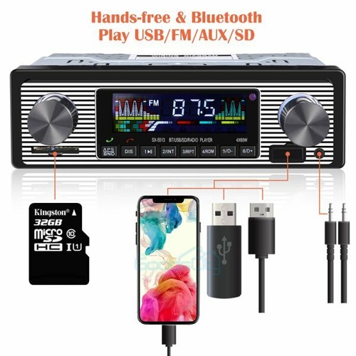 Single Din Car Stereo Bluetooth, USB, No CD/DVD, AM/FM Radio Player - Bild 5 von 12