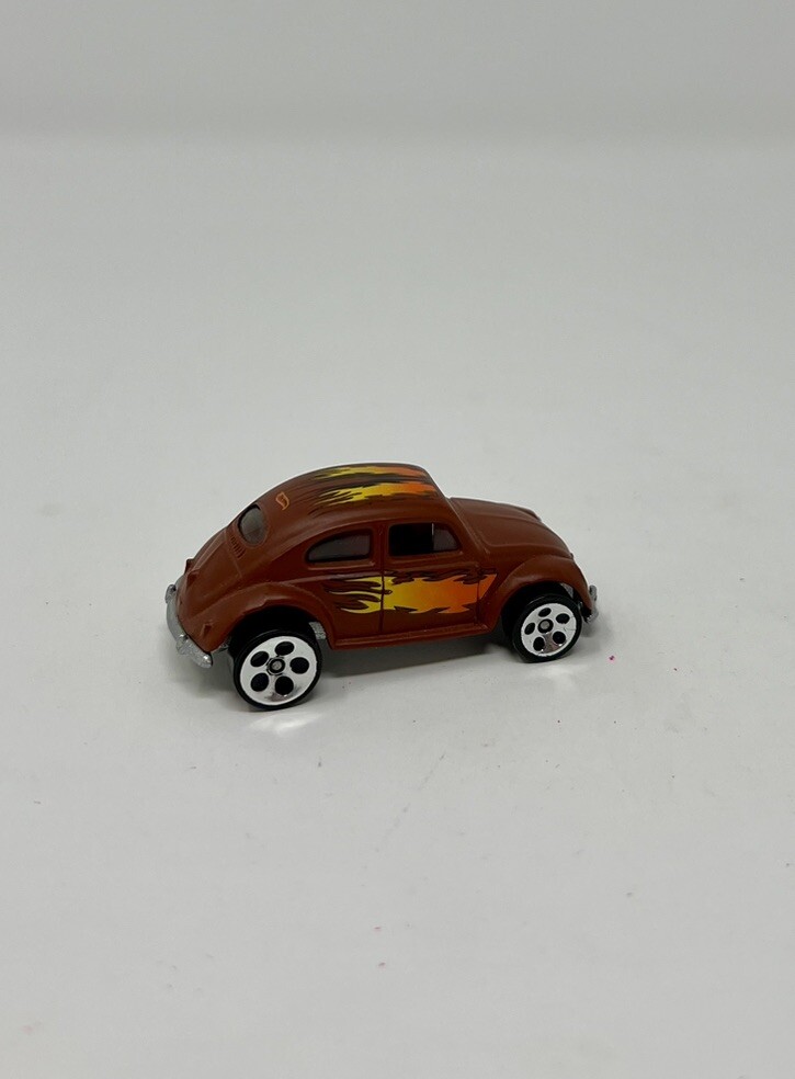 Hot Wheels 1988 VW Bug Volkswagen Beetle Brown with Red & Yellow