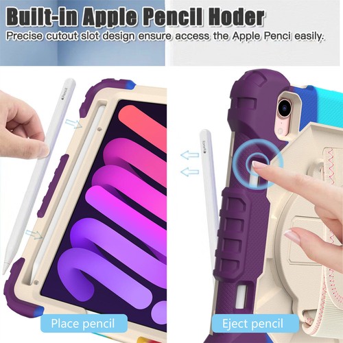 For iPad 10.2 9th 9.7 6th Air4 Pro 11 Mini 6 Hybrid Shockproof Rugged Stand Case - Picture 103 of 117