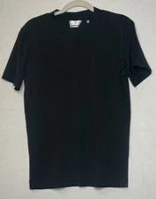 7 FOR MANKIND WOMEN'S SHORT SLEEVE MOCK NECK T-SHIRT TOP BLACK SMALL S 