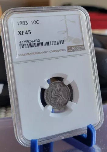 1883   Seated Liberty SILVER Dime 10c NGC XF 45