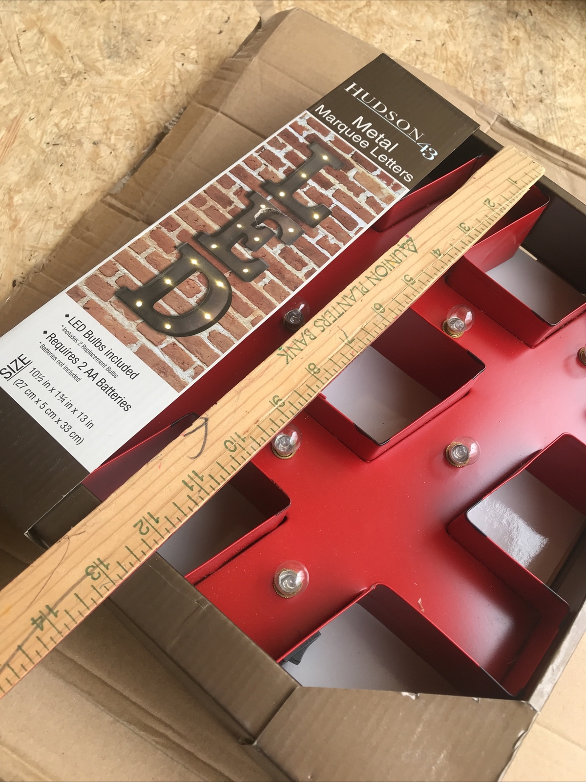 Hudson 43 Metal Marquee Letters Leds Bulbs Included Requires 2 AA Batteries not 