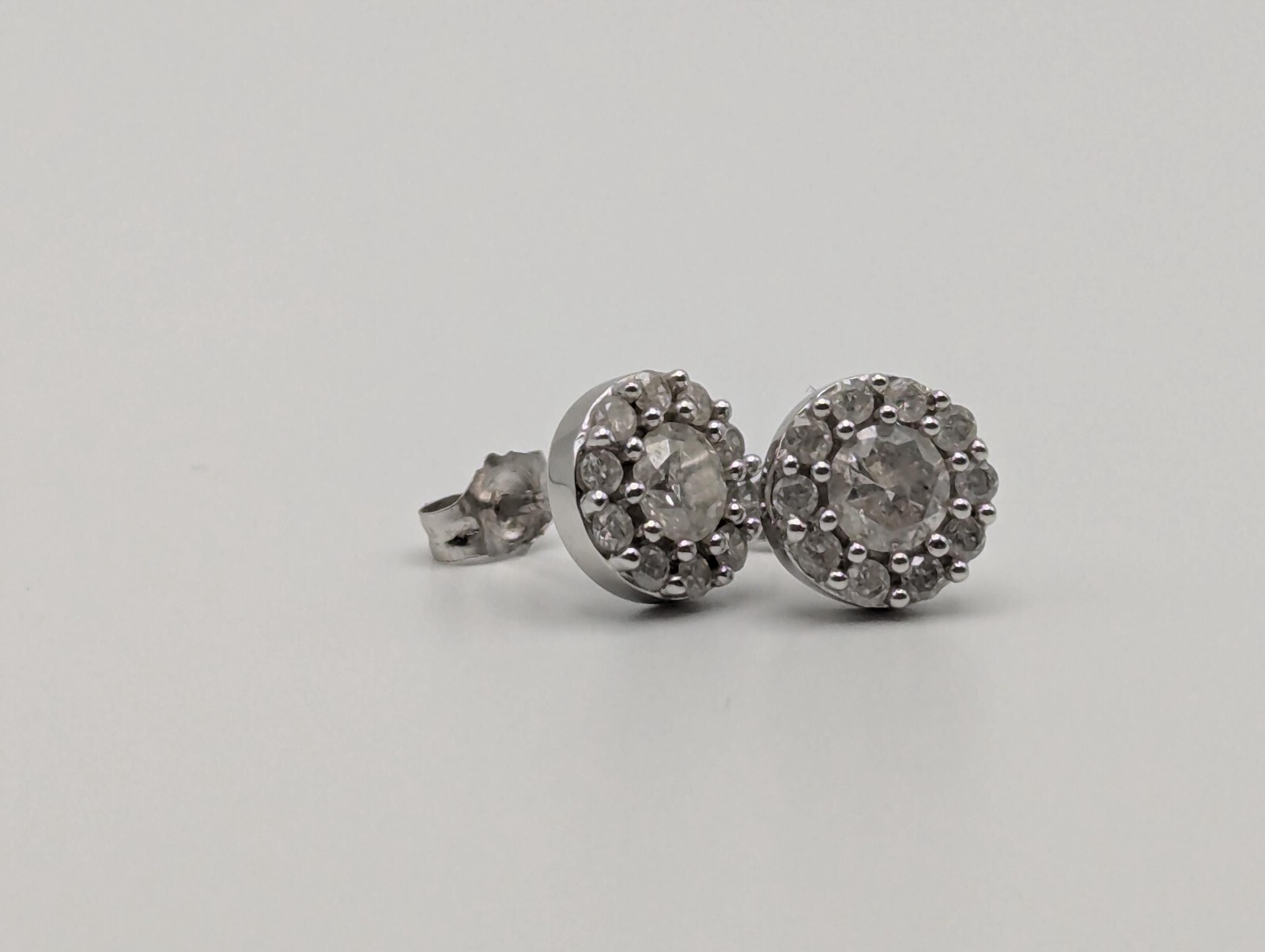 10K White Gold Diamond 1 ctw Studs Classic Diamon… - image 6