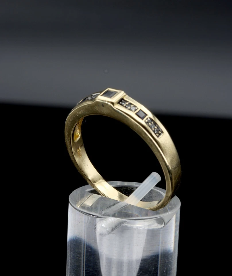 750/- 18 Karat Gelbgold mit Diamanten, Saphiren, Ringgröße 62, guter Zustand. - Bild 4 von 4