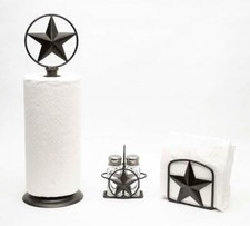 Kitchen Set of 3, Star Paper Towel Holder, Napkin Holder and Salt & Pepper Set