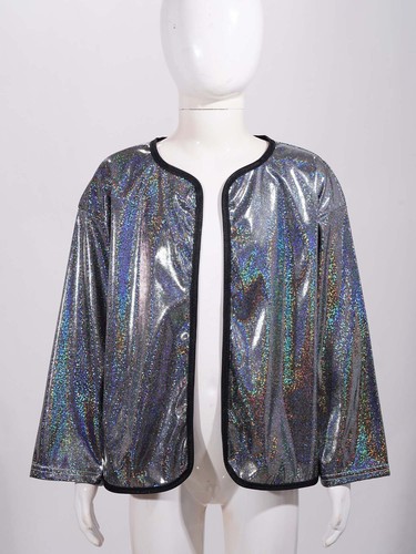 Kids Girls Shrug Long Sleeve Outerwear Sparkle Cardigan Glittery Costume Dance - Picture 13 of 91