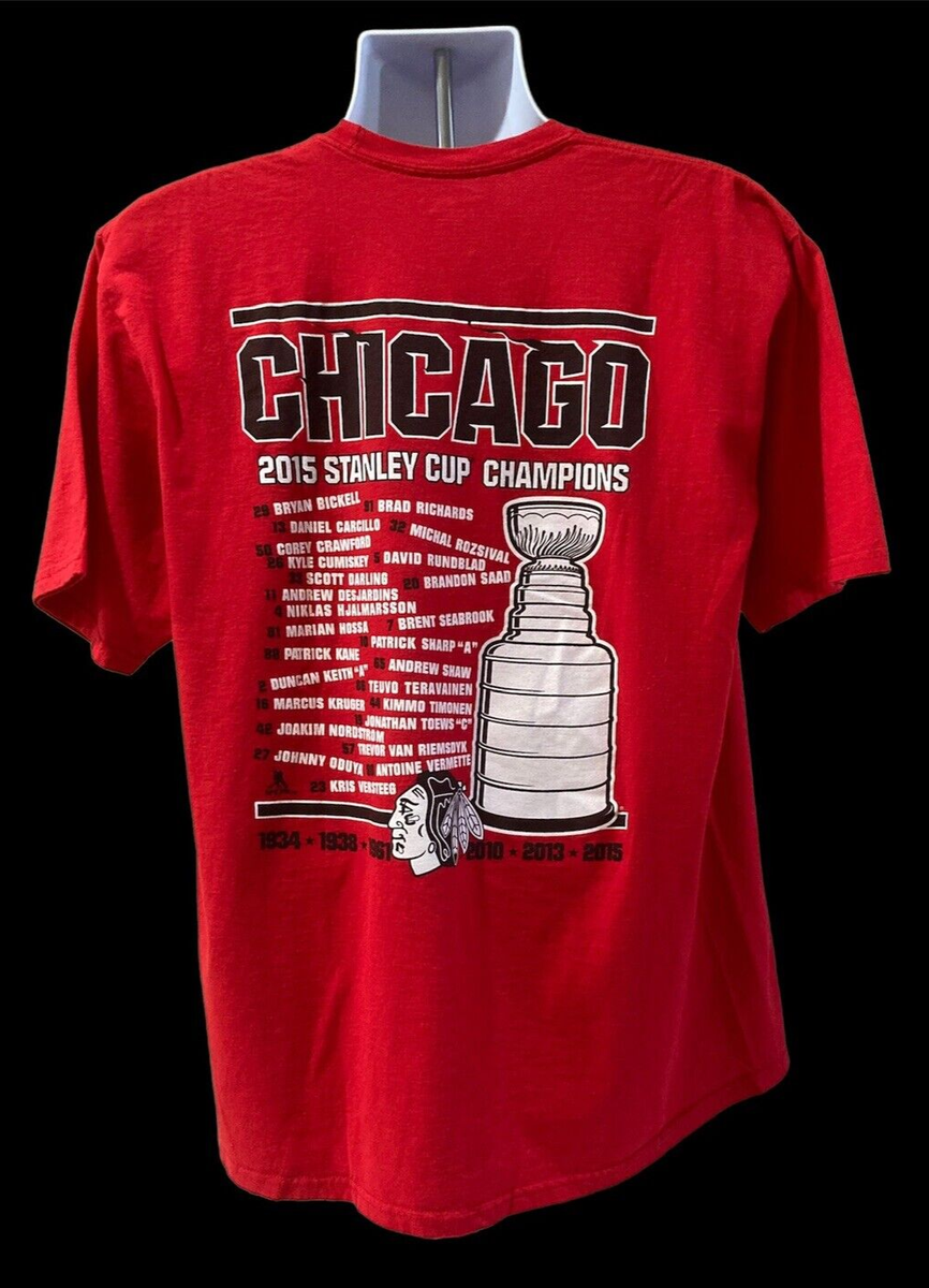 Chicago Blackhawks 2015 Stanley Cup Champions T-Shirt Reebox Men's