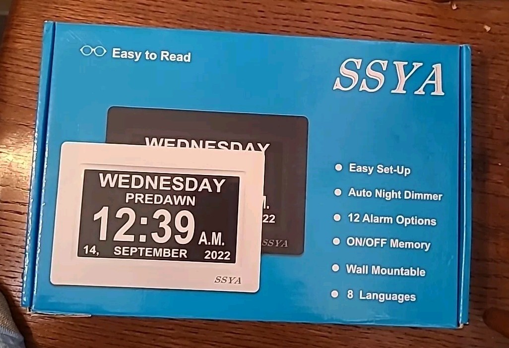 Senior digital alarm day clock calendar ssya ebay
