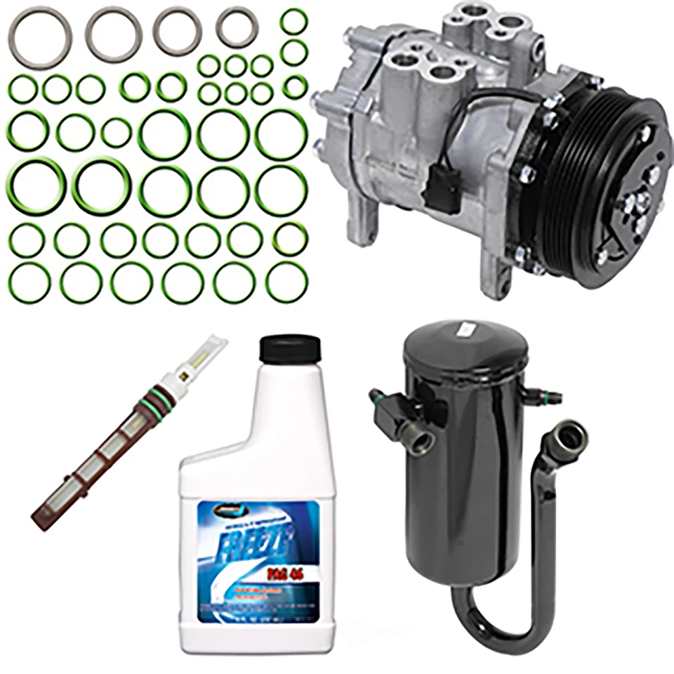 Kit de compresor de aire acondicionado, secador, sello, tubo Orif y aceites para Ford F-150, F-250, F-350 Foto 2 de 4