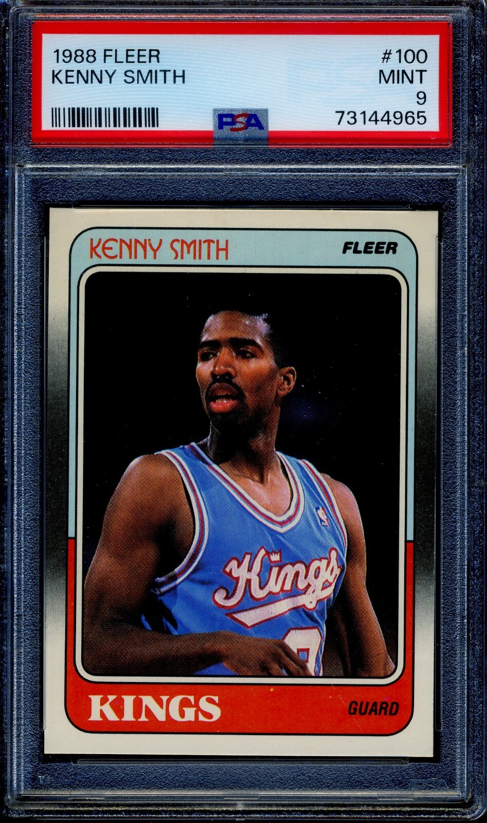 1988 Fleer #100 Kenny Smith PSA 9 MINT *Sacramento Kings*