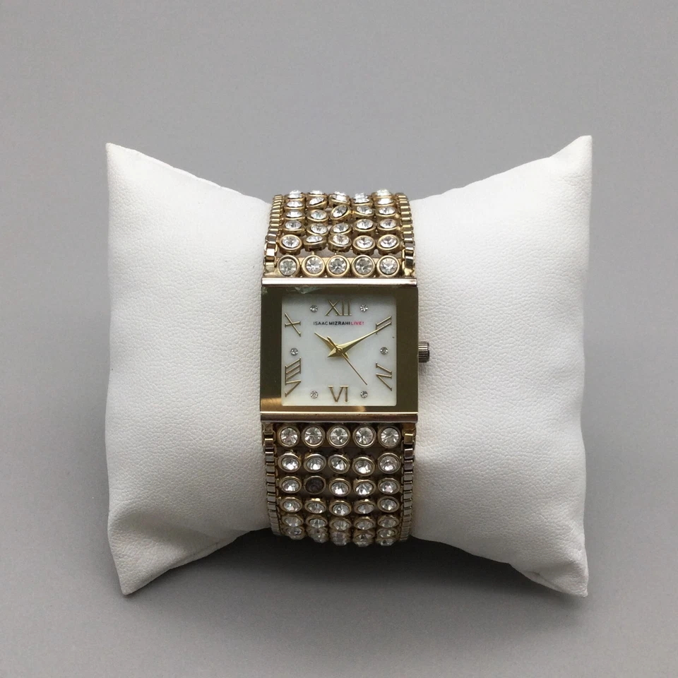 Reloj Isaac Mizrahi Live Mujer 25mm Tono Dorado Brillante Cuadrado Batería Nueva 7" Foto 2 de 4